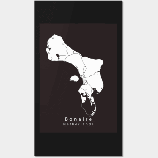 Bonaire Netherlands Island map Posters and Art